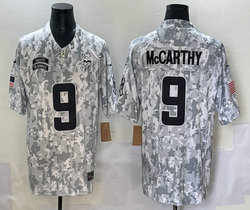 Nike Minnesota Vikings #9 J.J. McCarthy 2024 Salute to Service Authentic Stitched NFL Jersey