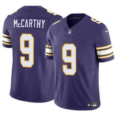 Nike Minnesota Vikings #9 J.J. McCarthy Purple Throwback Vapor Untouchable Authentic Stitched NFL Jersey