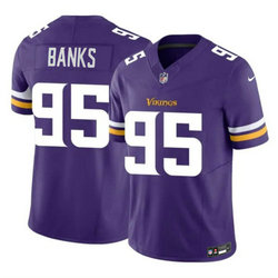 Nike Minnesota Vikings #95 Caleb Banks Purple 2026 Draft Authentic Stitched NFL Jersey