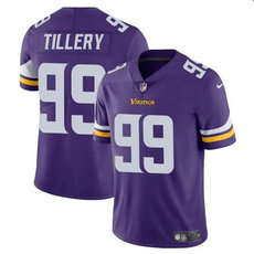 Nike Minnesota Vikings #99 Jerry Tillery Purple Vapor Untouchable Football Stitched Jersey