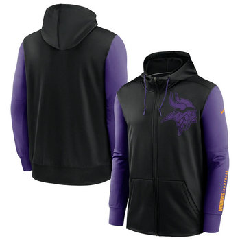 Nike Minnesota Vikings BlackPurple Fan Gear Mascot Performance Full-Zip Hoodie