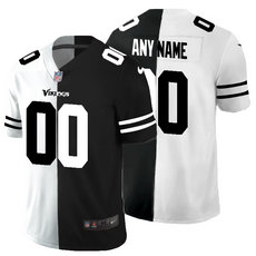 Nike Minnesota Vikings Customized White and Black Authentic Stitched NFL Jerseys