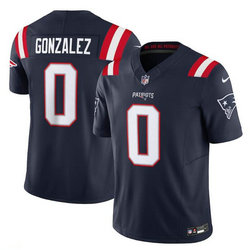 Nike New England Patriots #0 Christian Gonzalez Navy Vapor Untouchable Authentic Stitched NFL Jerseys