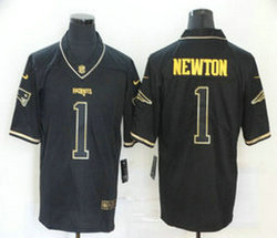 Nike New England Patriots #1 Cam Newton Black Gold Authentic Stitched NFL Jersey