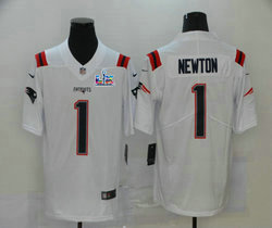 Nike New England Patriots #1 Cam Newton White Super Bowl LX 60 Patch Jersey