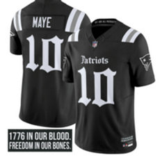 Nike New England Patriots #10 Drake Maye Black Gothic Revolution Edition Champion Jersey