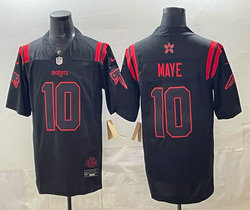 Nike New England Patriots #10 Drake Maye Black Red Name Stitched Football Jersey