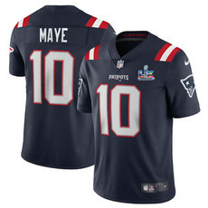 Nike New England Patriots #10 Drake Maye Navy Super Bowl LX 60 Patch Jersey