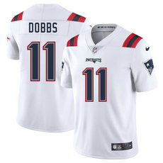 Nike New England Patriots #11 Joshua Dobbs White Vapor Untouchable Authentic Stitched NFL Jersey
