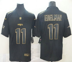 Nike New England Patriots #11 Julian Edelman Black Gold Vapor Untouchable Authentic Stitched NFL jersey