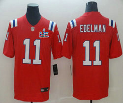 Nike New England Patriots #11 Julian Edelman Red Super Bowl LX 60 Patch Jersey