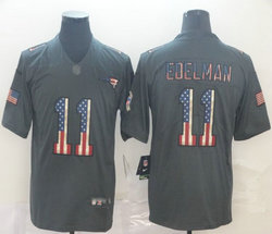 Nike New England Patriots #11 Julian Edelman Tribute to retro flag Carbon black Authentic Stitched NFL Jersey