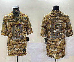 Nike New England Patriots #12 Tom Brady Camo Salute To Service Authentic Stitched NFL Jersey