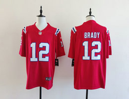 Nike New England Patriots #12 Tom Brady Red Vapor Untouchable Authentic Stitched NFL Jersey