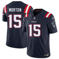 Nike New England Patriots #15 Behren Morton Navy 2026 Draft Authentic Stitched NFL Jersey