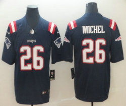Nike New England Patriots #26 Sony Michel Navy Blue Rush Authentic Stitched NFL Jersey