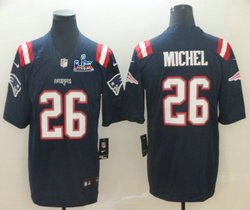 Nike New England Patriots #26 Sony Michel Navy Super Bowl LX 60 Patch Jersey
