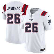 Nike New England Patriots #26 Terrell Jennings White Authentic Stitched NFL Jersey