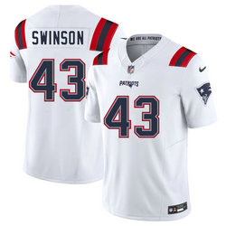 Nike New England Patriots #43 Bradyn Swinson White Stitched NFL Jersey