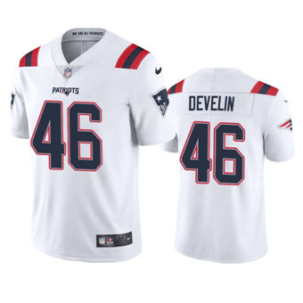 Nike New England Patriots #46 James Develin White Vapor Untouchable Authentic Stitched NFL Jersey