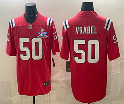 Nike New England Patriots #50 Mike Vrabel Red Super Bowl LX 60 Patch Jersey