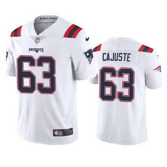 Nike New England Patriots #63 Yodny Cajuste White Vapor Untouchable Authentic Stitched NFL Jersey