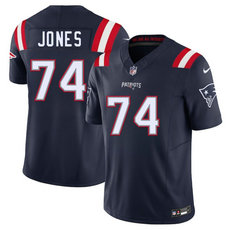 Nike New England Patriots #74 Caleb Jones Navy Vapor Untouchable Authentic Stitched NFL Jersey