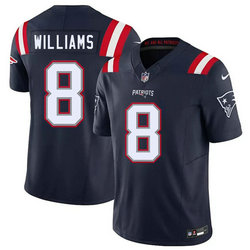 Nike New England Patriots #8 Kyle Williams Navy 2026 Authentic Stitched NFL Jersey