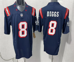 Nike New England Patriots #8 Stefon Diggs Navy Rivalries Authentic Stitched NFL Jersey
