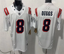 Nike New England Patriots #8 Stefon Diggs White Rivalries Authentic Stitched NFL Jersey.webp