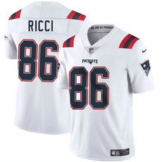 Nike New England Patriots #86 Giovanni Ricci White Vapor Untouchable Authentic Stitched NFL Jersey