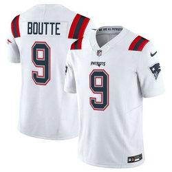 Nike New England Patriots #9 Kayshon Boutte White Stitched Football Jersey