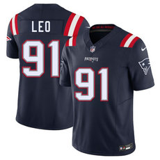 Nike New England Patriots #91 Titus Leo Navy Vapor Untouchable Authentic Stitched NFL Jersey
