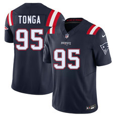 Nike New England Patriots #95 Khyiris Tonga Navy Vapor Untouchable Authentic Stitched NFL Jersey
