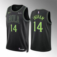 Nike New Orleans Pelicans #14 Brandon Ingram 2024 Black City With Advertising Stitched NBA Jersey