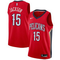Nike New Orleans Pelicans #15 Frank Jackson Red Game Authentic Stitched NBA Jersey