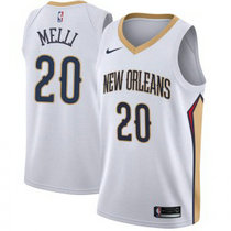 Nike New Orleans Pelicans #20 Nicolo Melli White Game Authentic Stitched NBA Jersey