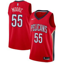 Nike New Orleans Pelicans #55 E'Twaun Moore Red Game Authentic Stitched NBA Jersey