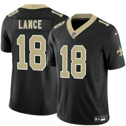 Nike New Orleans Saints #18 Bryce Lance Black Authentic Stitched NFL Jersey