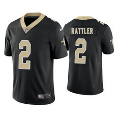 Nike New Orleans Saints #2 Spencer Rattler Black Vapor Untouchable Authentic Stitched NFL Jersey