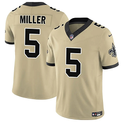 Nike New Orleans Saints #5 Kendre Miller Gold Stitched Football Jersey