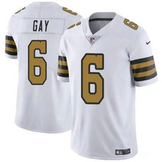 Nike New Orleans Saints #6 Willie Gay White 2024 Draft Rush Jersey