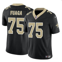 Nike New Orleans Saints #75 Taliese Fuaga Black 2024 Draft F.U.S.E Football Jersey