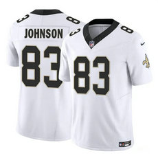 Nike New Orleans Saints #83 Juwan Johnson White 2023 F.U.S.E. Football Stitched Jersey