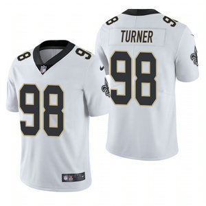 Nike New Orleans Saints #98 Payton Turner White 2021 NFL Draft Vapor Untouchable Authentic Stitched NFL Jersey