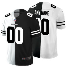Nike New Orleans Saints Customized White and Black Authentic Stitched NFL Jerseys