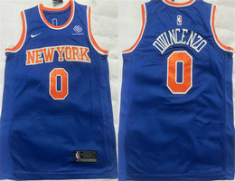 Nike New Yok Knicks #0 Donte DiVincenzo Blue Stitched Basketball Jersey