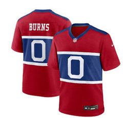 Nike New York Giants #0 Brian Burns Century Red Throwback Stitched Football Jersey