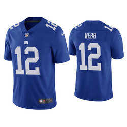 Nike New York Giants #12 Davis Webb Blue Vapor Untouchable Limited Authentic Stitched NFL Jersey