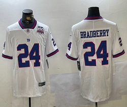 Nike New York Giants #24 James Bradberry White 100th patch Vapor Untouchable Authentic stitched NFL jersey